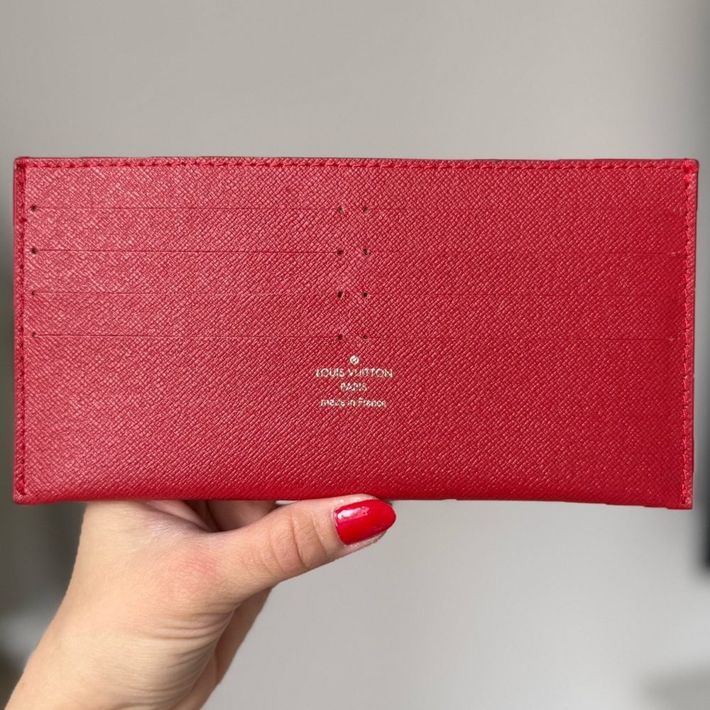 Louis Vuitton Red Slim Card Holder Wallet